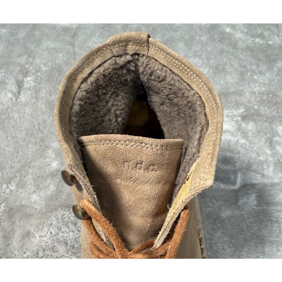 N.D.C. Made by Hand Tan Suede Lace Up Boots Shearling Lined Womens Size 9 EU 40 - Picture 8 of 9
